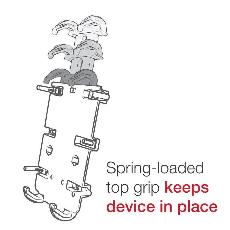 RAM Quick-Grip XL Phone Mount with Vibe-Safe and U-Bolt Short Arm (RAM-B-149Z-A-PD4-462)