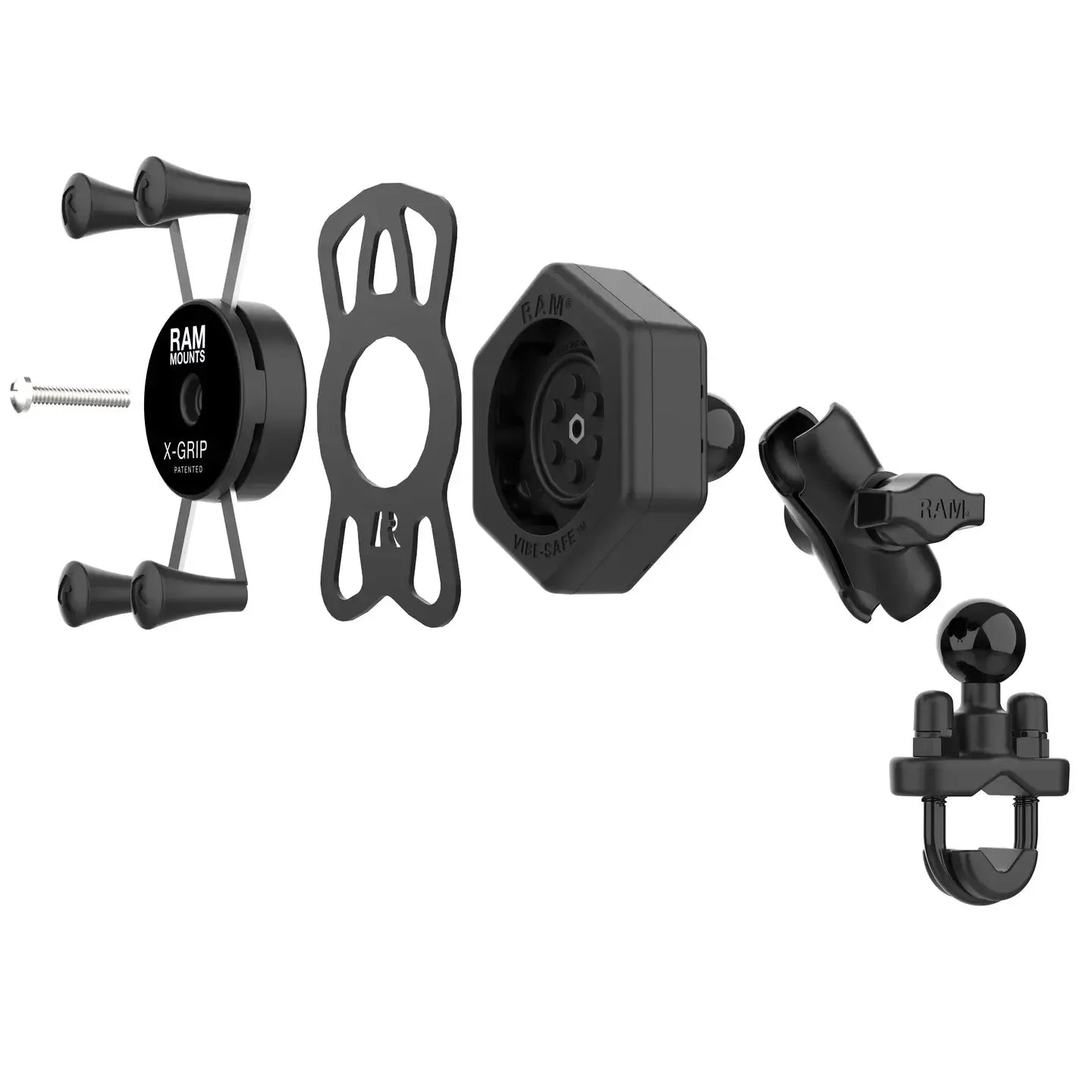 RAM UN7 X-Grip Phone Mount with Vibe-Safe & U-Bolt Short Arm (RAM-B-149Z-A-UN7-462)