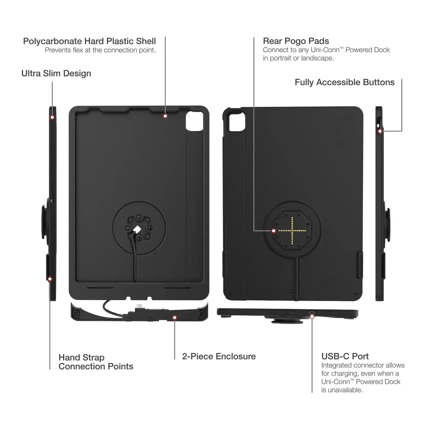 RAM IntelliSkin Thin-Case for iPad Pro 12.9 (3rd - 5th Gen) Rear Pogo Pads (RAM-GDS-SKIN-AP37-TCB)