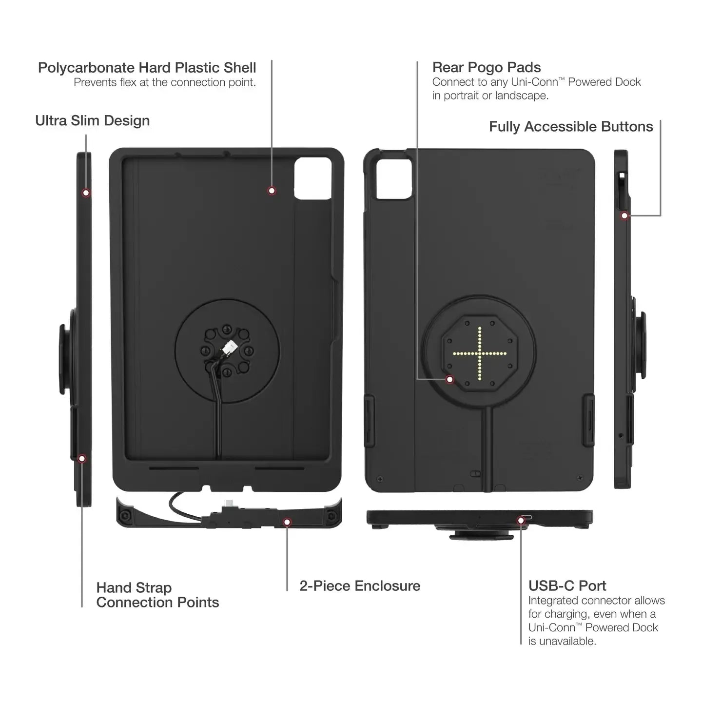 RAM IntelliSkin Thin-Case for iPad Pro 11 (M4 & M5) Rear Pogo Pads (RAM-GDS-SKIN-AP45-M4-TCB)