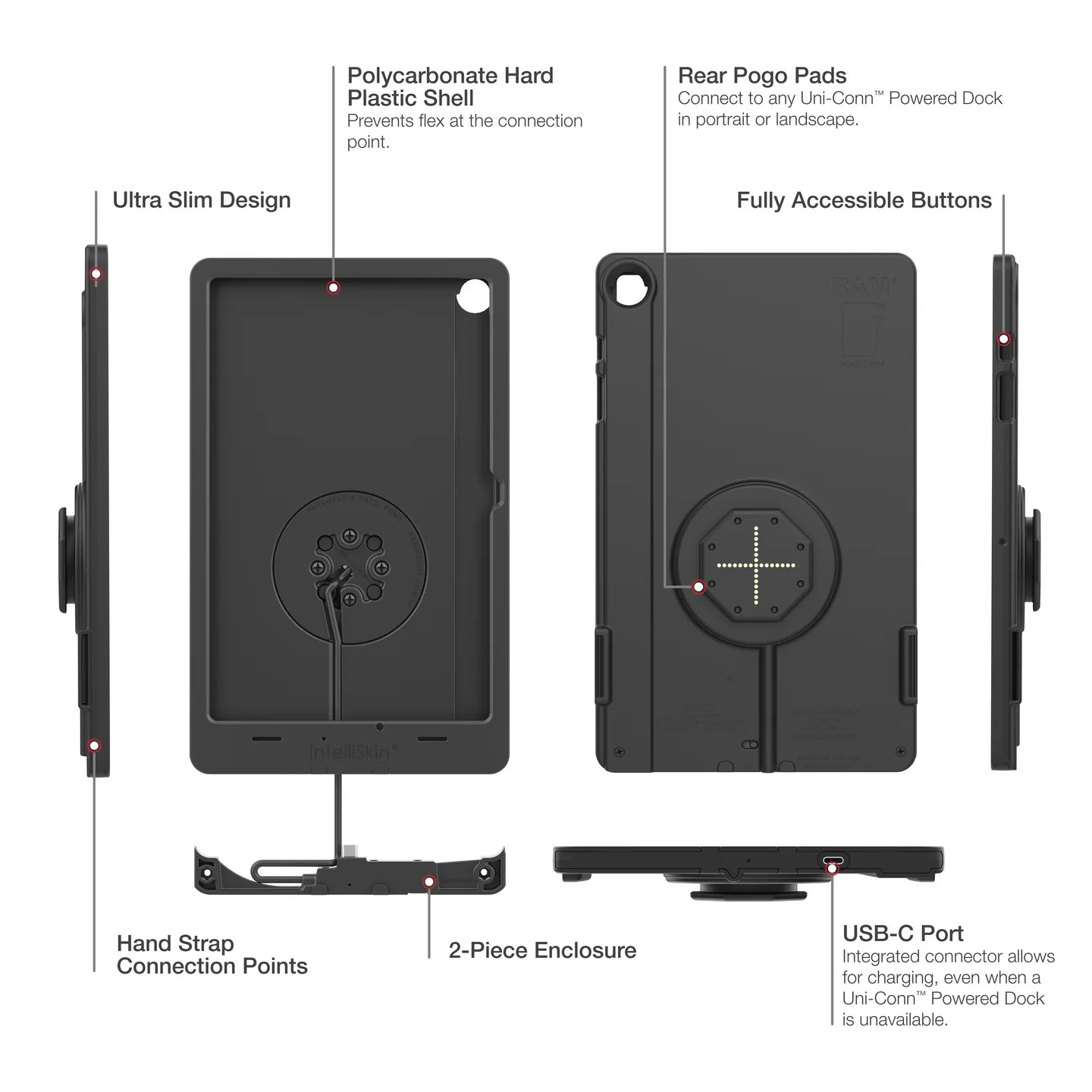 RAM IntelliSkin Thin-Case for Samsung Tab A9+ (Rear Pogo Pads) (RAM-GDS-SKIN-SAM88-TCB)