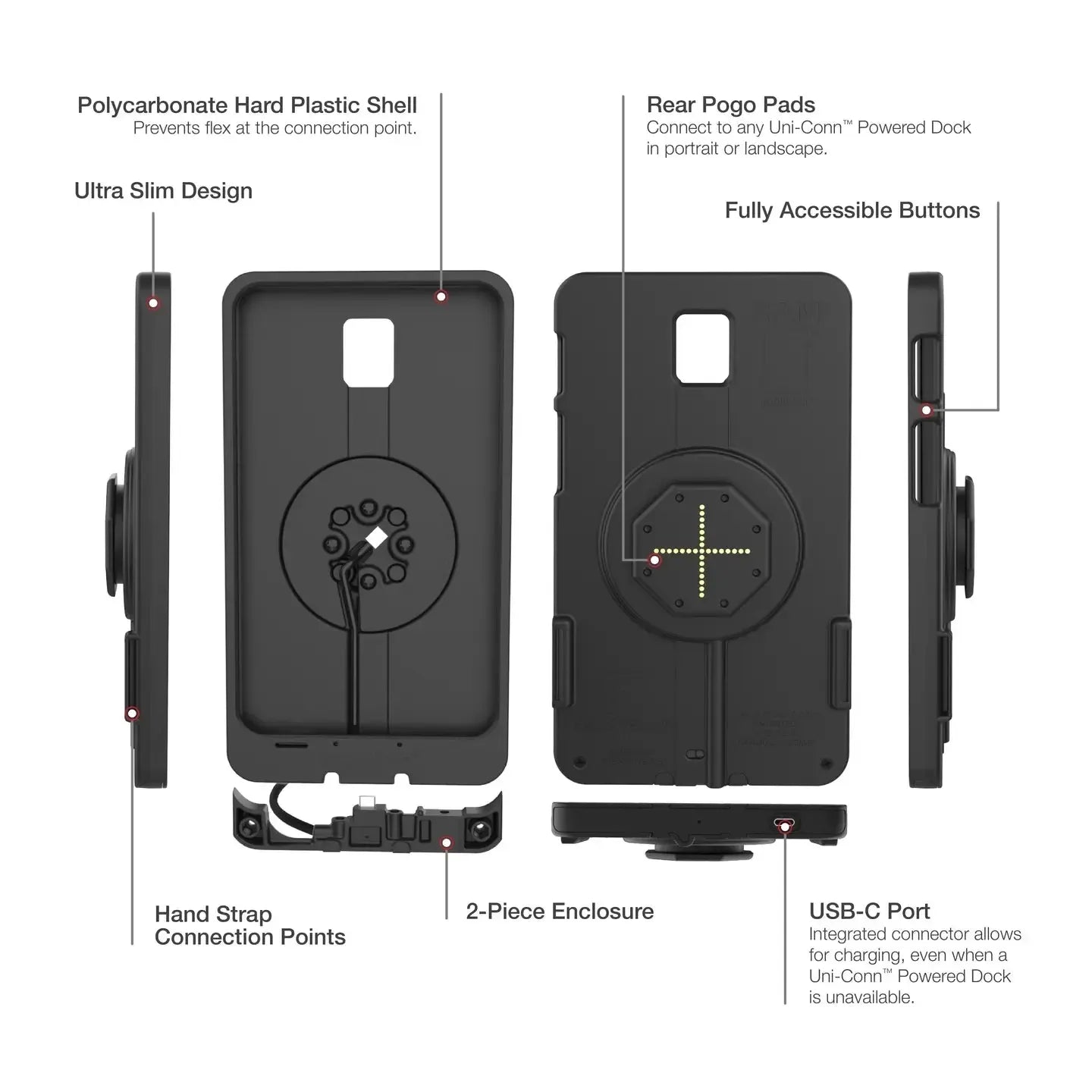 RAM IntelliSkin Thin-Case for Tab Active5 & Active3 - Rear Pogo Pads (RAM-GDS-SKIN-SAM93-TCB)