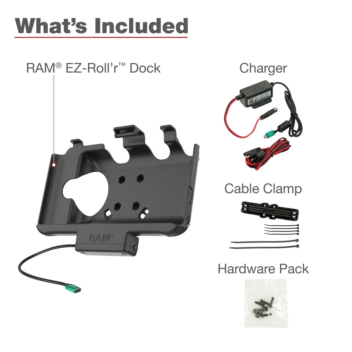 RAM USB-C Powered Dock for Tab Active5 & 3 with Hardwire Charger (RAM-HOL-SAM60CP-V7CU)