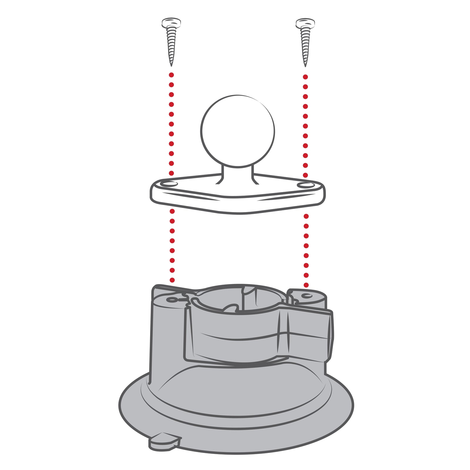 RAM Composite Suction Cup Base w 1" Ball (RAP-B-224-1U)