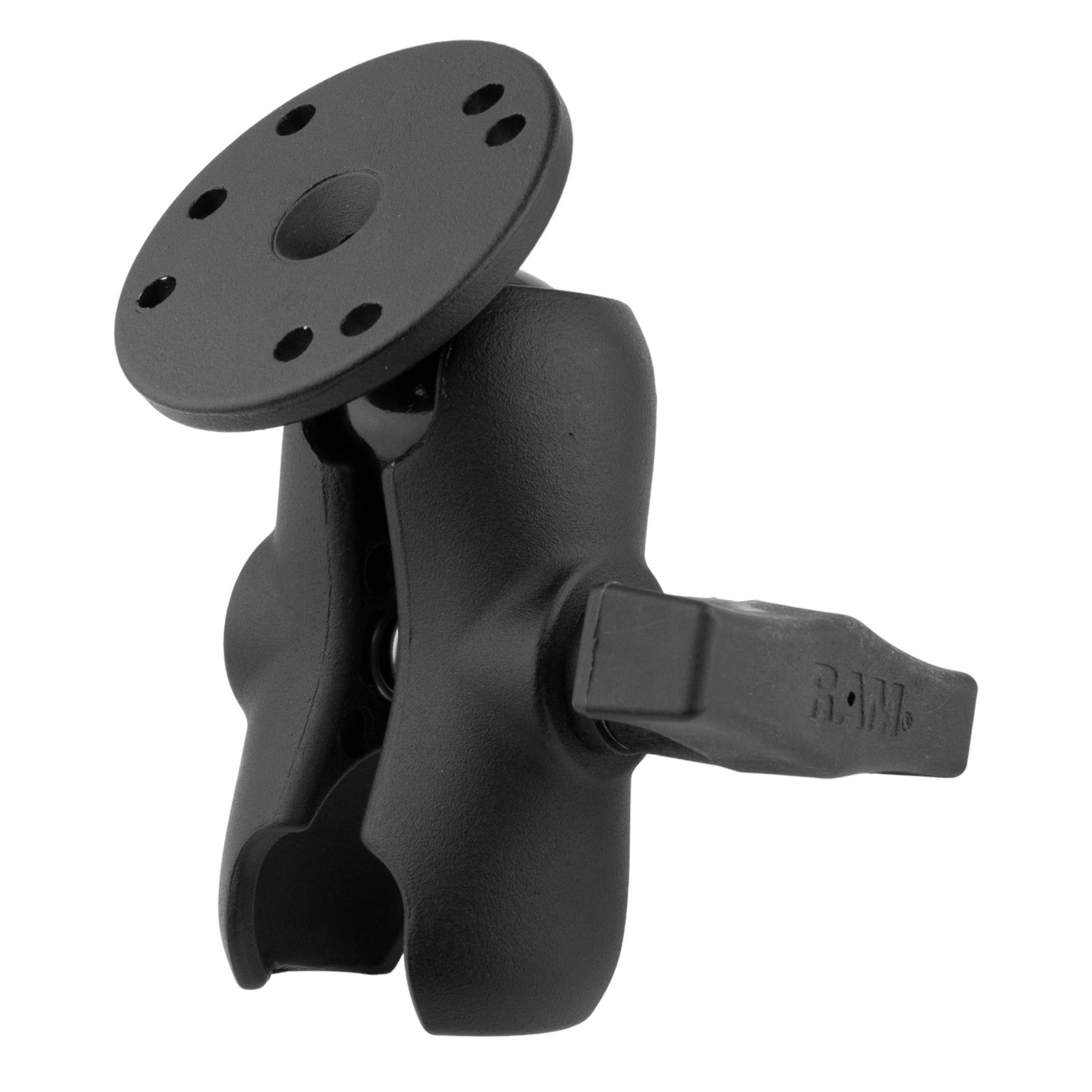 Official RAM RAM-103U-B socket arm and adapter plate configuration; mounting base and holder sold separately.
