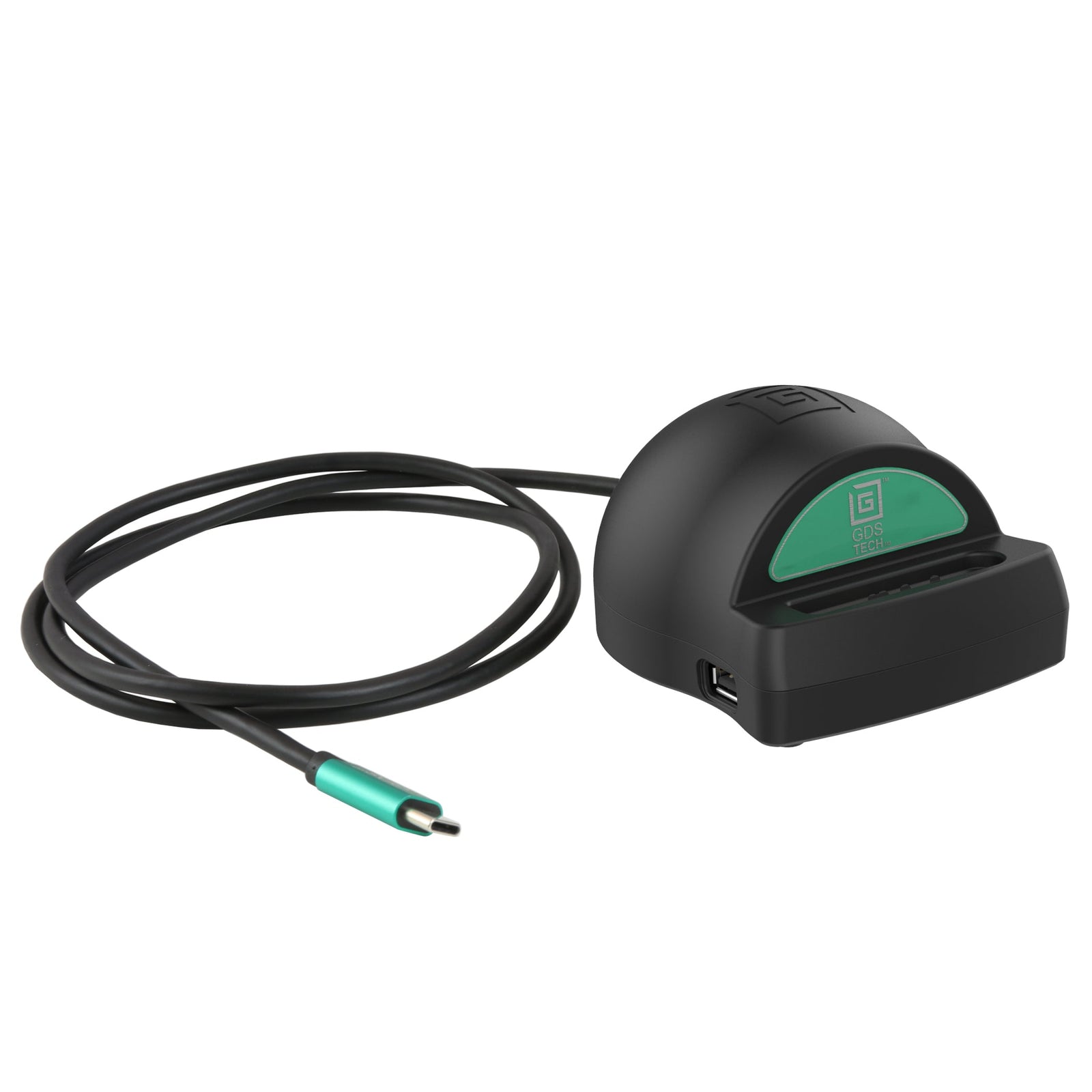 RAM-GDS-DOCK-D7AU black desktop dock and integrated USB-C power cable