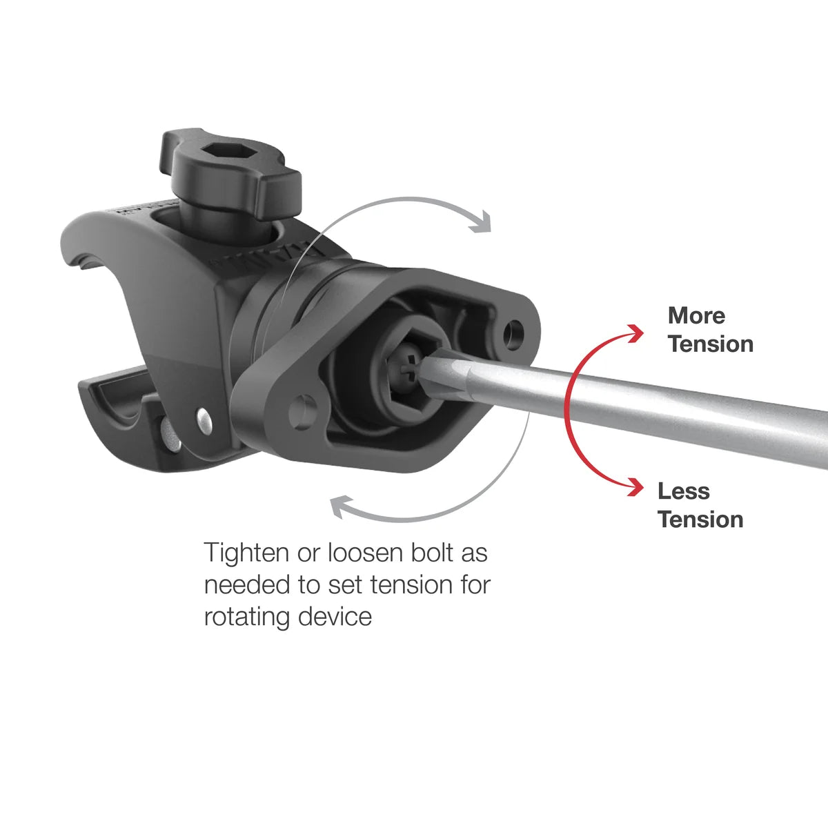 RAM rotating Tough-Claw base centre screw adjustment for rotation tension