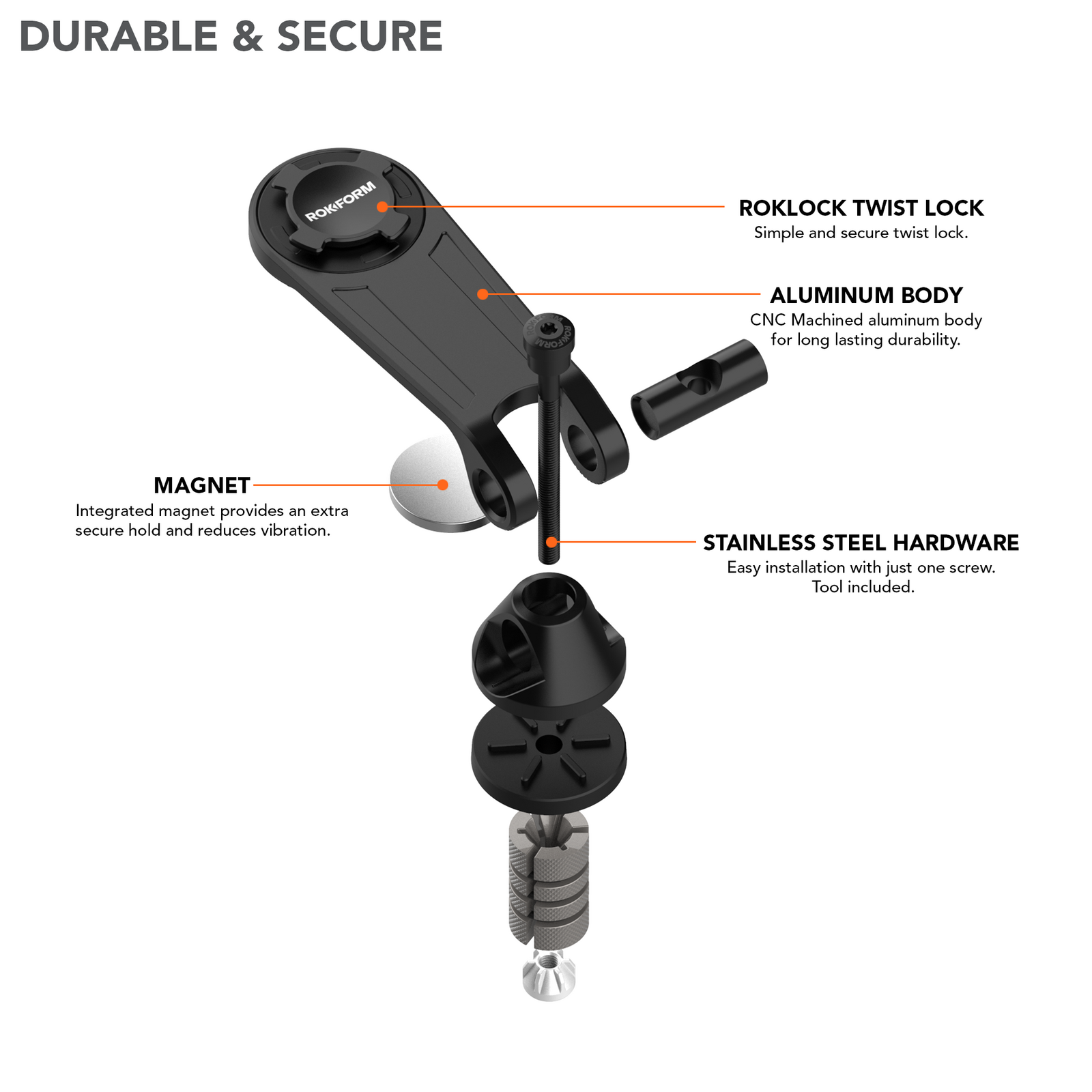 ROKFORM Pro Series Motorcycle Stem Mount (334401P) - Modest Mounts