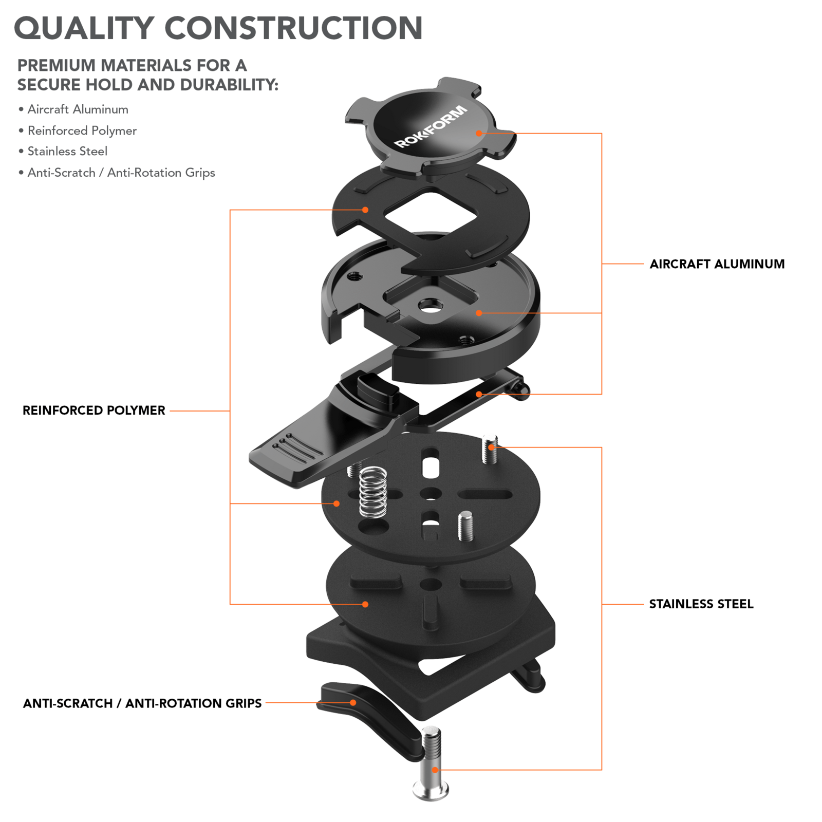 ROKFORM Aluminium Sport Series Velcro Bike Mount (337001) - Modest Mounts