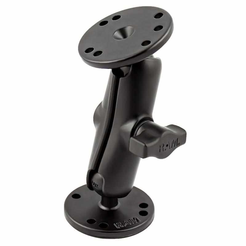 RAM Standard Socket Arm Two Round Bases B (RAM-B-101U) - Modest Mounts