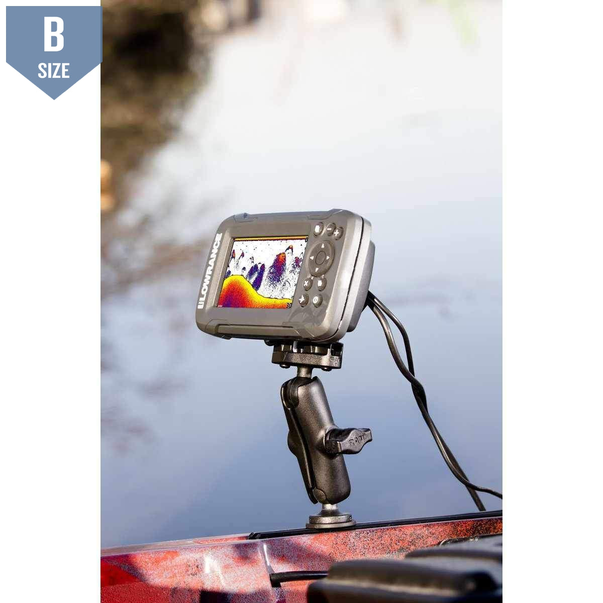 RAM 1" Track Mount for Lowrance Hook2-4 & 5 (RAM-B-LO12-354-TRA1) - Modest Mounts