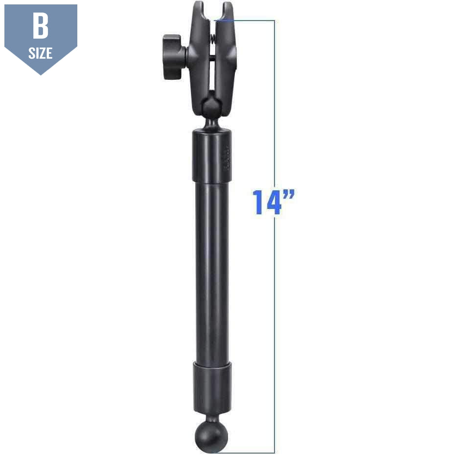 RAM 14" Pole Double Socket Arm (RAP-BB-230-14-201U) - Modest Mounts