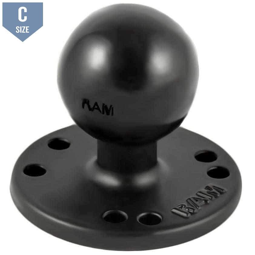RAM Round Base with 1.5" C Ball (RAM-202U) - Modest Mounts
