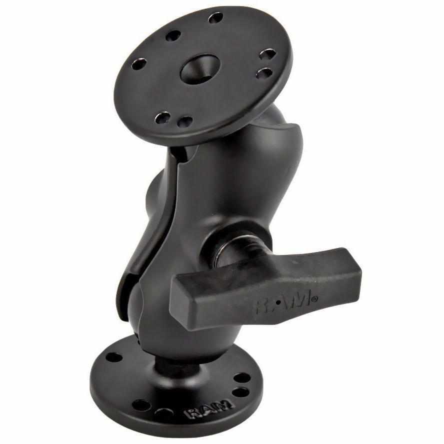 RAM Short Socket Arm Two Round Bases C (RAM-101U-B) - Modest Mounts