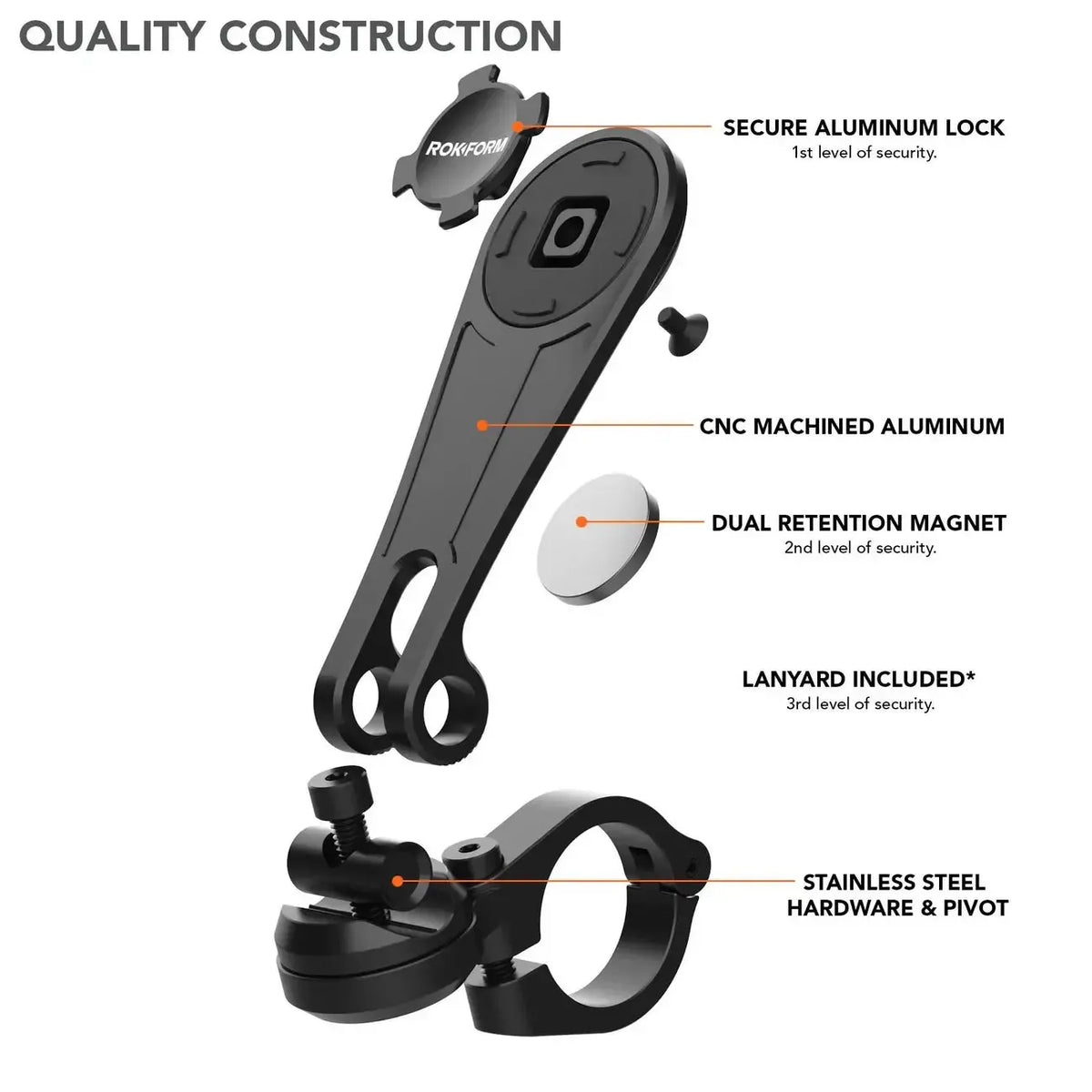 ROKFORM Motorcycle Handlebar Phone Mount V2 (334101P2)