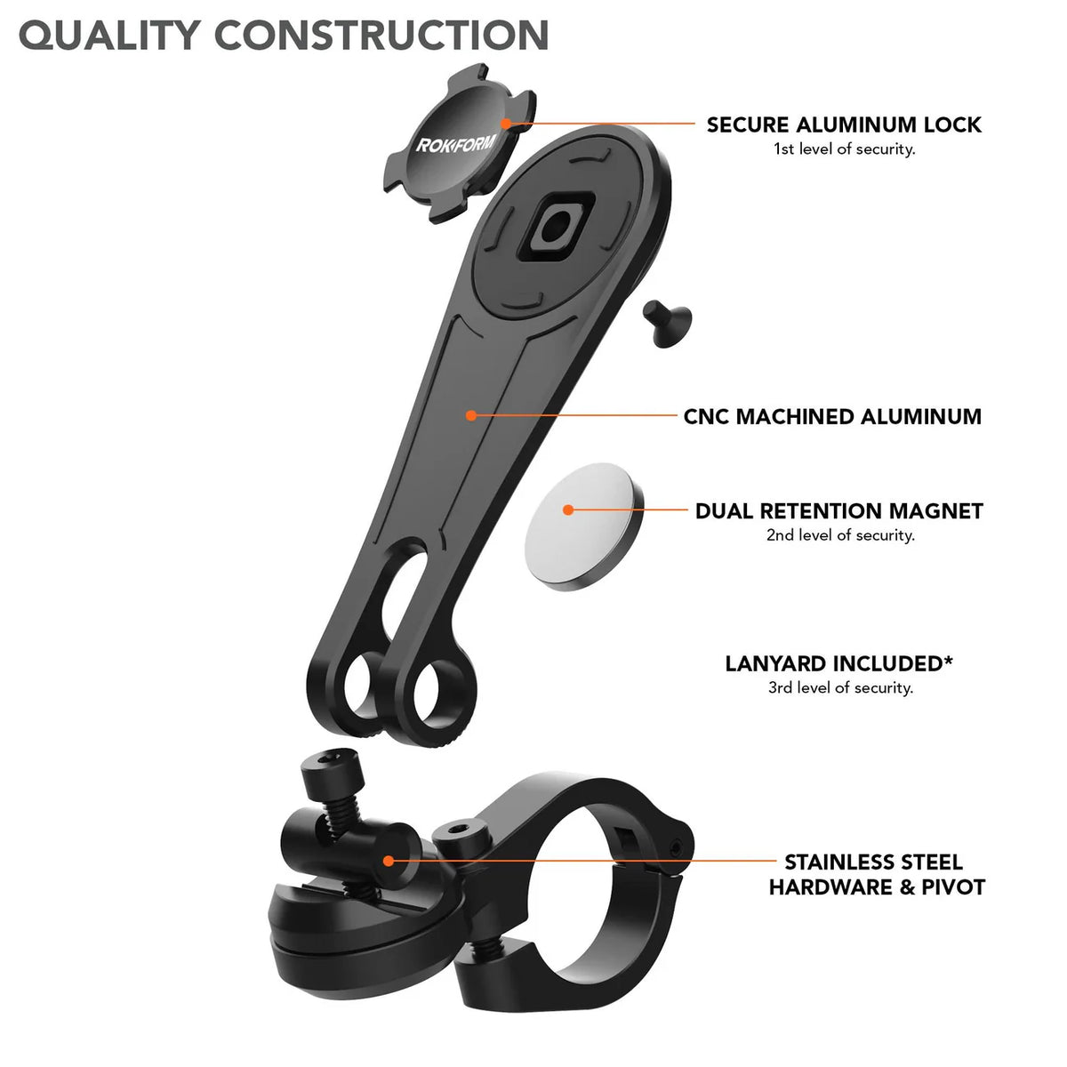 ROKFORM Motorcycle Handlebar Phone Mount V2 (334101P2)