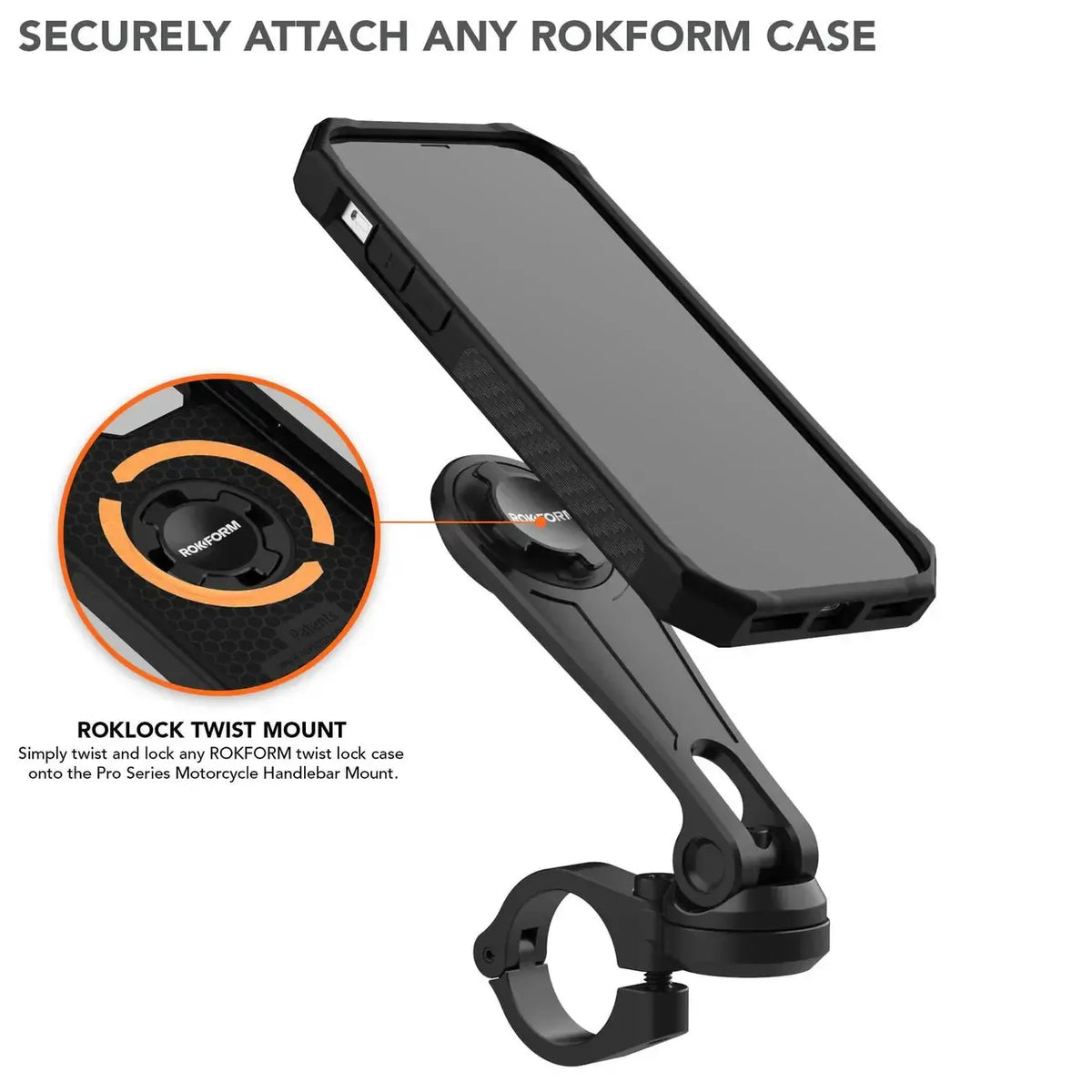 ROKFORM Motorcycle Handlebar Phone Mount V2 (334101P2)