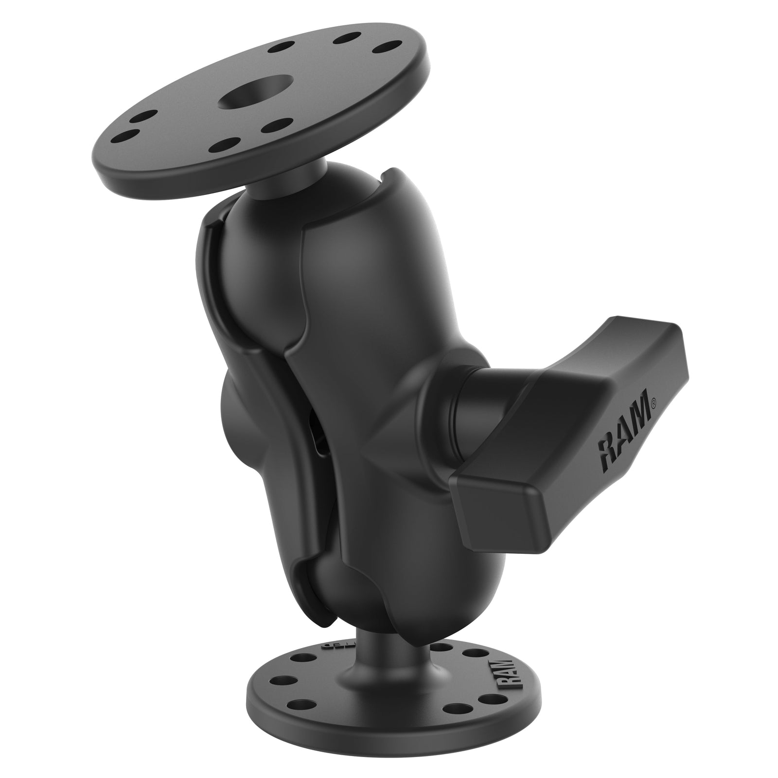 RAM Short Socket Arm Two Round Bases C (RAM-101U-B)