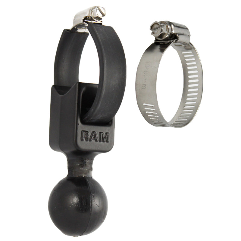 RAM Strap Hose Clamp Base with 1.5" Ball (RAM-108BU)