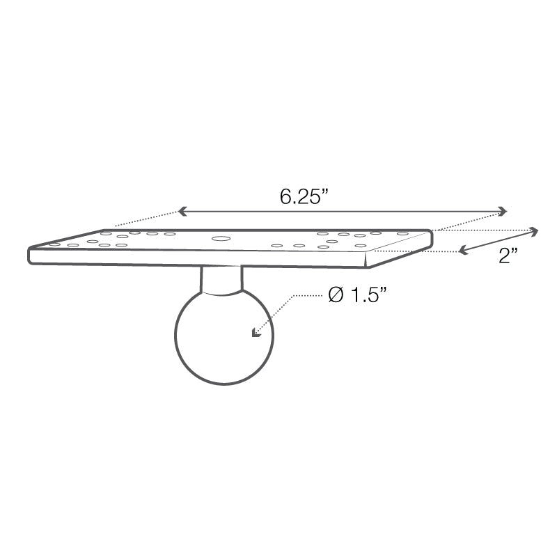 RAM 6.25" x 2" Universal Electronics Base with 1.5" Ball (RAM-111BU)