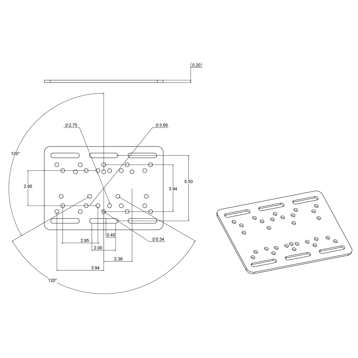RAM Forklift Truck Overhead Guard Plate with C Ball (RAM-335-246)