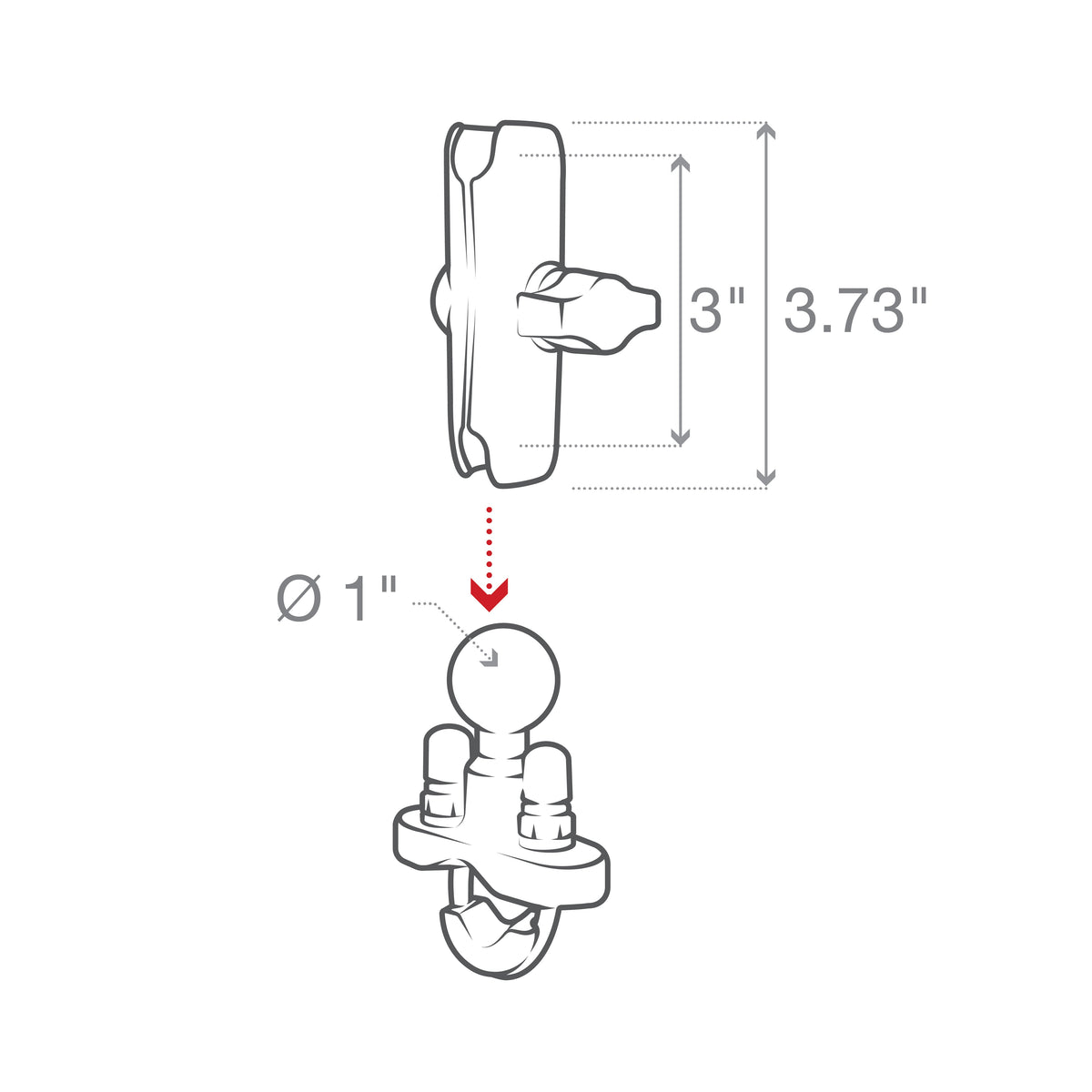 RAM Drink Holder Handlebar or Rail Mount (RAM-B-132RU)