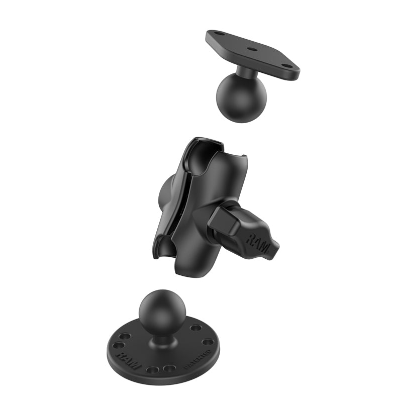 RAM 1" Ball Short Arm 2.5" Diamond Plate Set (RAM-B-138U-A)