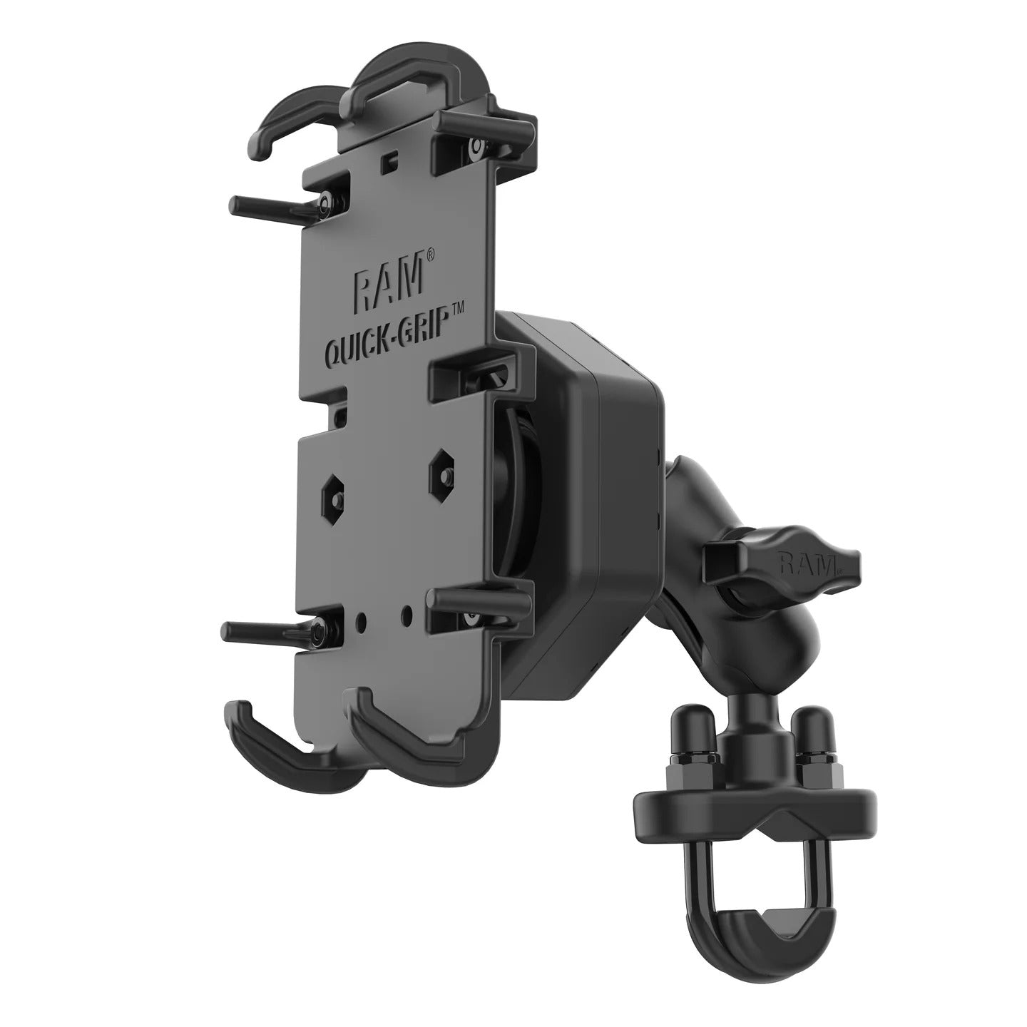 RAM Quick-Grip XL Phone Mount with Vibe-Safe and U-Bolt Short Arm (RAM-B-149Z-A-PD4-462)