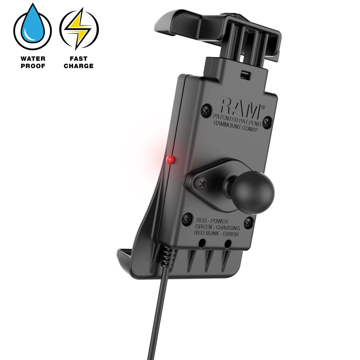 RAM Quick-Grip™ 15W Waterproof Wireless Charging Handlebar Mount (RAM-B-149Z-A-UN14W-V7M-1)