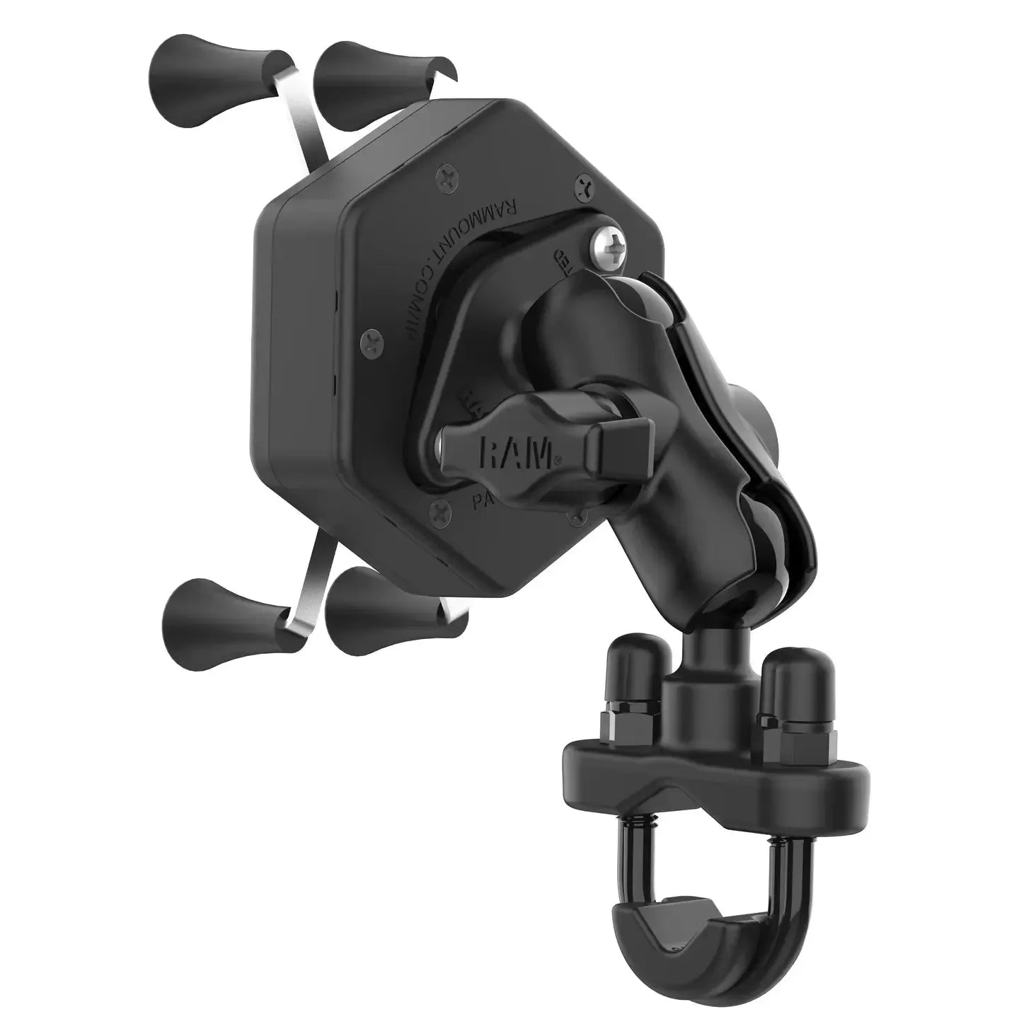RAM UN7 X-Grip Phone Mount with Vibe-Safe & U-Bolt Short Arm (RAM-B-149Z-A-UN7-462)