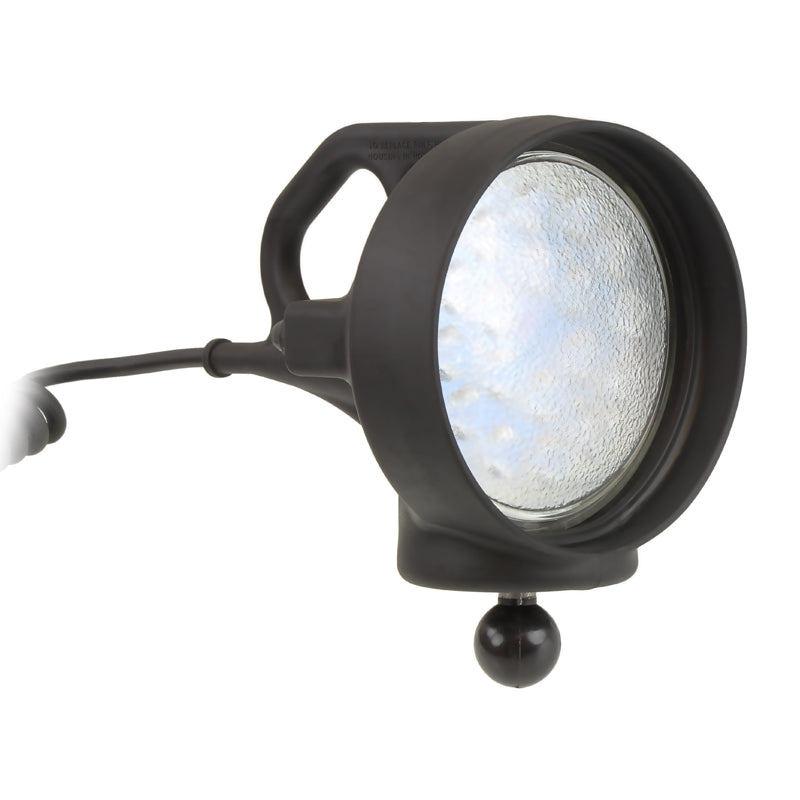 RAM-B-152B standalone LED spotlight with a B-size ball, fitted bulb and cord; no arm or attachment base