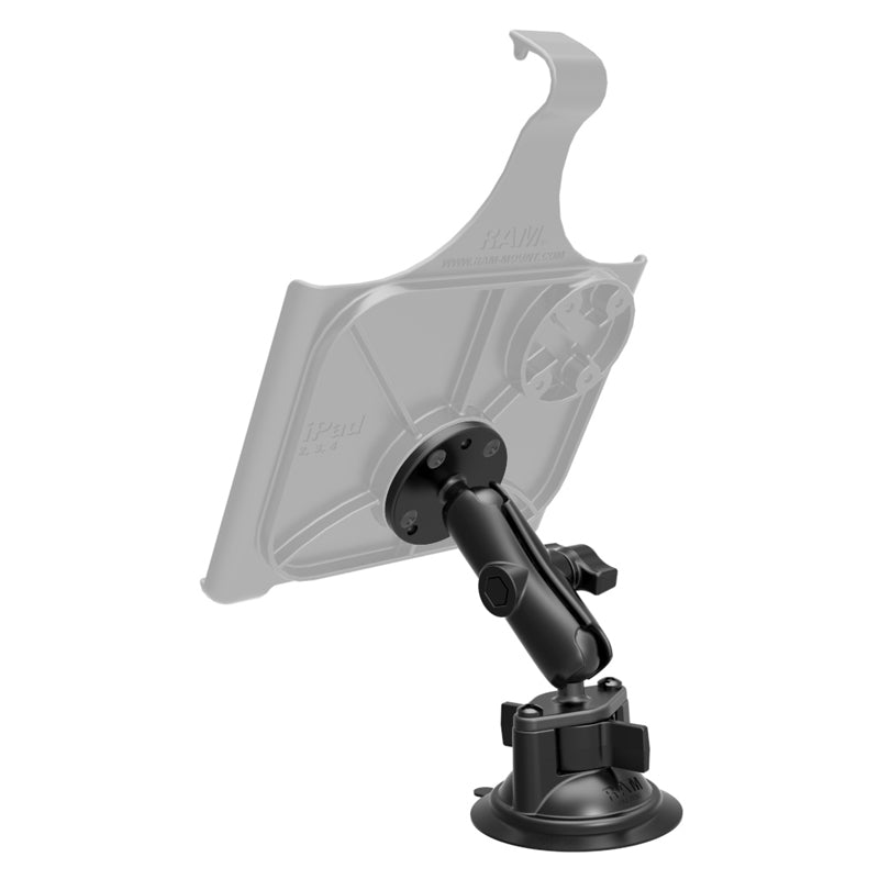 RAM Suction Cup Mount w Arm &amp; Round Adapter (RAM-B-166-202U)