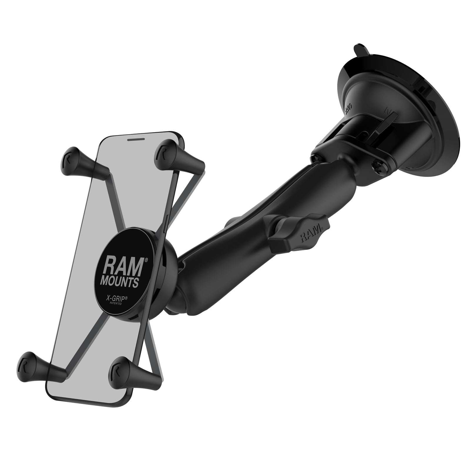 RAM Long Arm Suction Mount w Large X-Grip (RAM-B-166-C-UN10U)