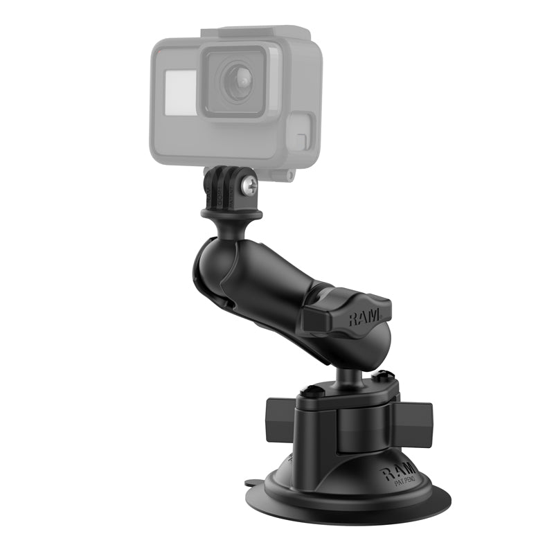 RAM Suction Cup Mount w GoPro Adapter (RAM-B-166-GOP1U)