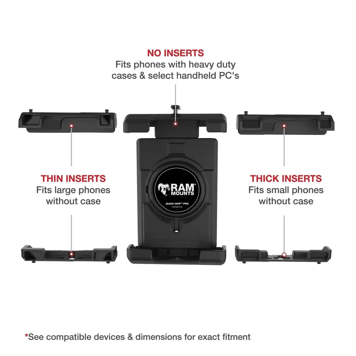 RAM Quick-Grip Pro XL Phone Mount w Suction Cup (RAM-B-166-PD7U)