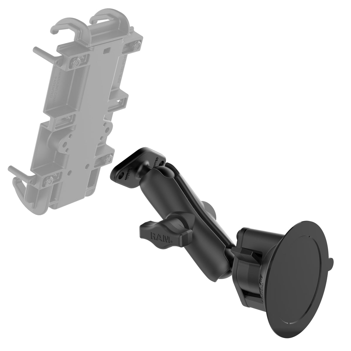 RAM Suction Cup Mount w Arm &amp; Diamond Adapter (RAM-B-166U)