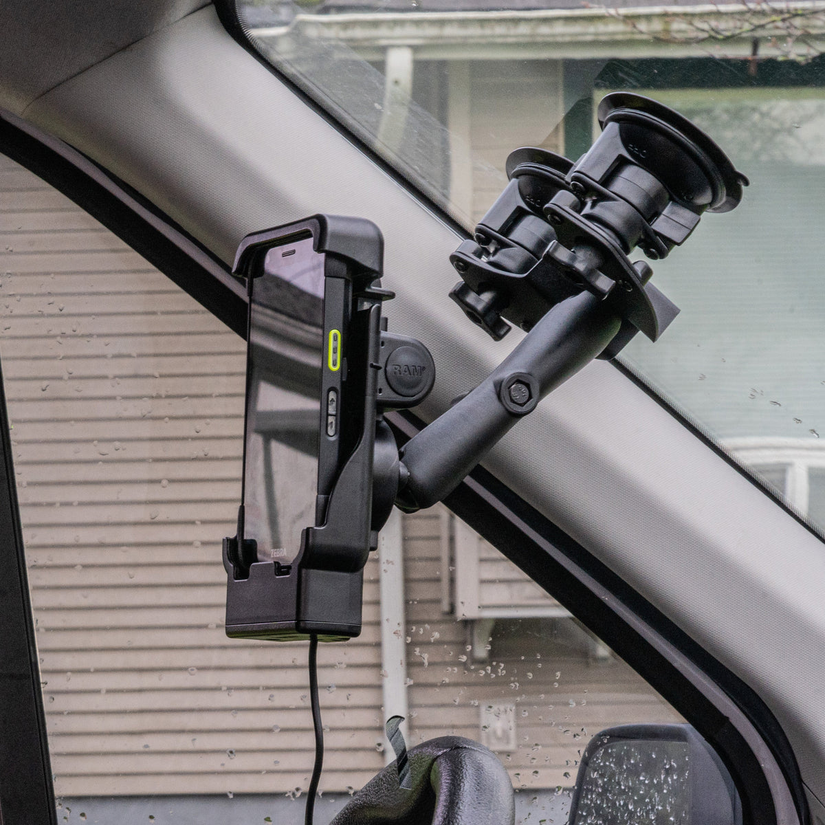 RAM Dual Pivot Suction Cup Base w 1" Ball (RAM-B-189B-PIV1U)