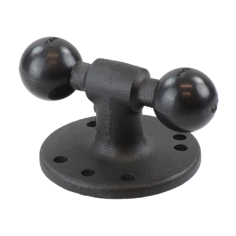RAM 1" Double Ball Adapter w Round Base (RAM-B-217U)