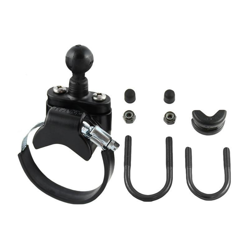 RAM Alum Strap &amp; U-Bolt Rail Base w 1" Ball (RAM-B-231Z-2U)
