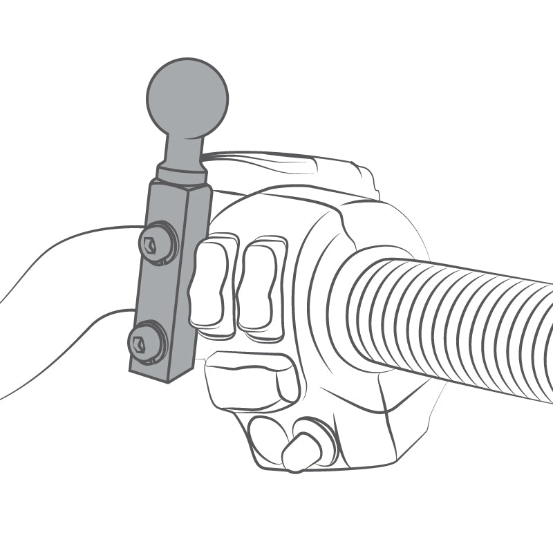 RAM Motorcycle Combo Base with 1" Ball (RAM-B-309-7U)