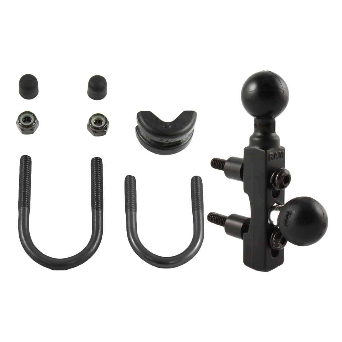 RAM Motorcycle Combo Base with Double 1" Ball (RAM-B-309-8U)