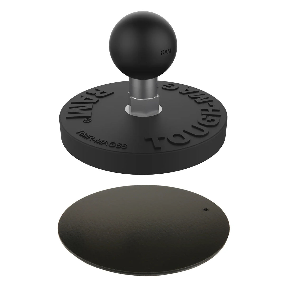 RAM Tough-Mag 66MM Diameter Magnetic Ball Base with Steel Plate (RAM-B-MAG66PU)