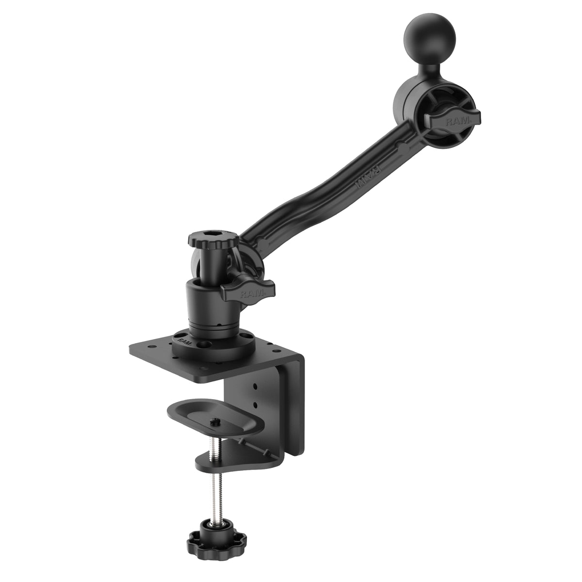 RAM Heavy Duty C-Clamp with Swivel Ratchet Arm &amp; C Size Ball (RAM-CC1-411D-114-PA-BGU)