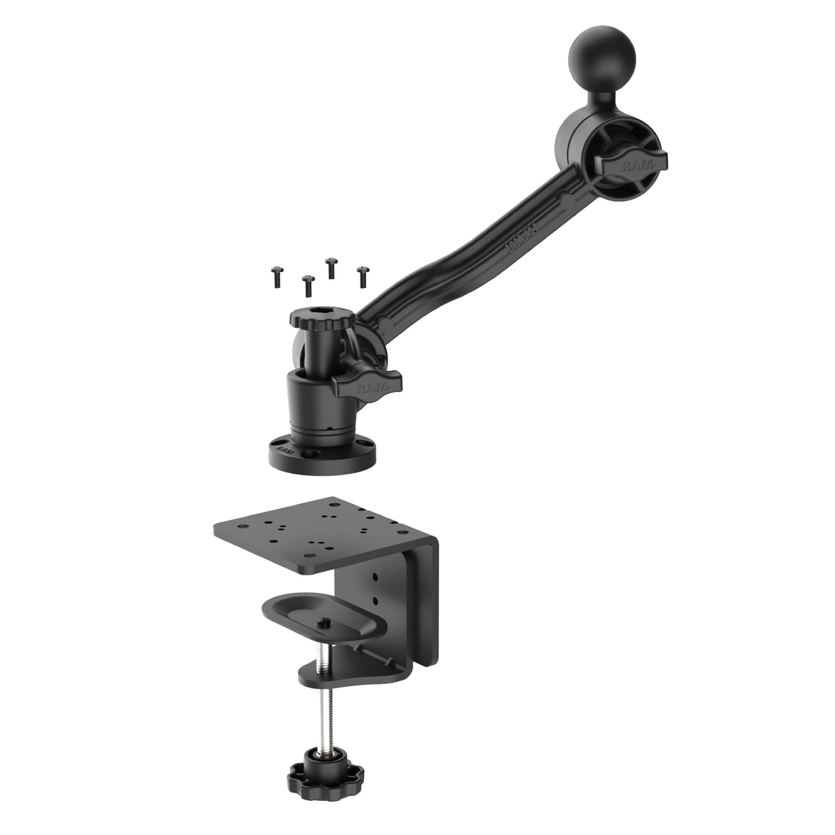 RAM Heavy Duty C-Clamp with Swivel Ratchet Arm &amp; C Size Ball (RAM-CC1-411D-114-PA-BGU)