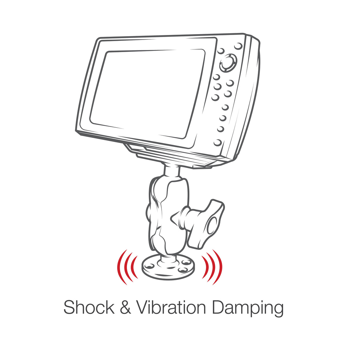 RAM D Ball Mount Humminbird Helix 9, 10 &amp; 12 (RAM-D-202-25-C-202U)