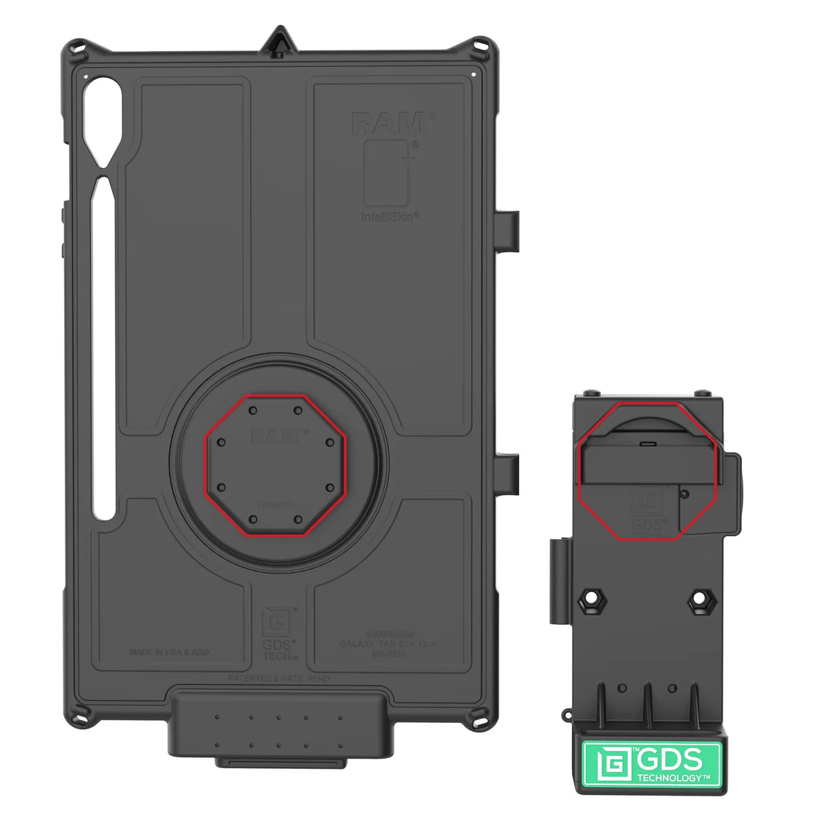 RAM GDS Uni-Conn Non-Locking Spring Loaded Powered Dock (RAM-GDS-DOCK-V12-U1CPU)
