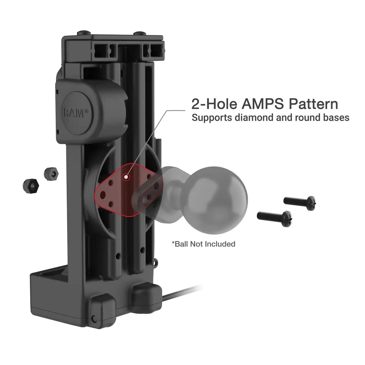 RAM GDS Uni-Conn Non-Locking Spring Loaded Powered Dock (RAM-GDS-DOCK-V12-U1CPU)