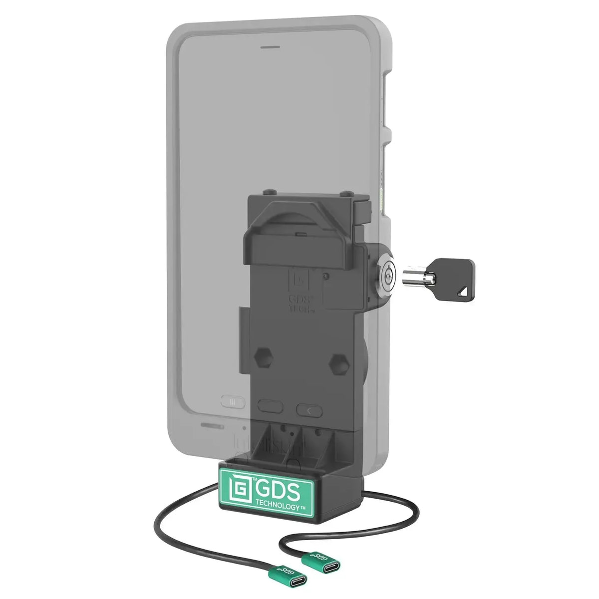 RAM GDS Uni-Conn Locking Spring Loaded Power + Single USB-C Dock (RAM-GDS-DOCKL-V12-U1CP-CU)
