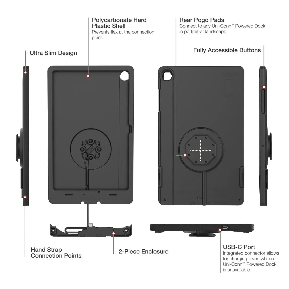 RAM IntelliSkin Thin-Case for Samsung Tab A11+ (Rear Pogo Pads) (RAM-GDS-SKIN-SAM88-TCB-1)