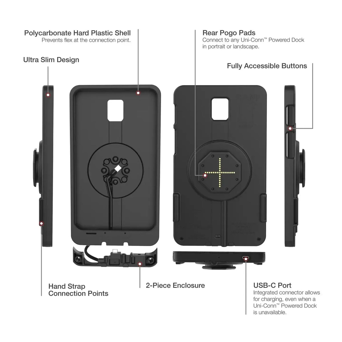 RAM IntelliSkin Thin-Case for Tab Active5 &amp; Active3 - Rear Pogo Pads (RAM-GDS-SKIN-SAM93-TCB)
